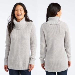 LL Bean Waffle Knit Cowlneck pullover Sweater